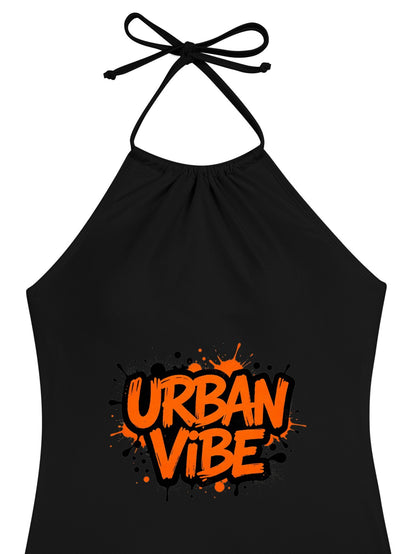 "Urban Vibe" Graphic Swimsuit Set, Women's Two Piece Bathing Suit for Beach & Vacation