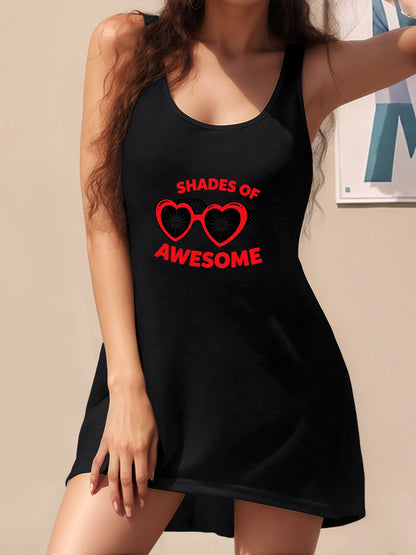 Custom Graphic Tank Dress Women Sleeveless Printed Casual Summer Dress Ladies Custom Design Daily Dress