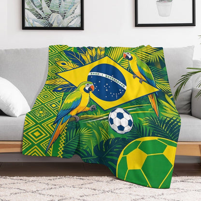 30" x 40" Polyester Blanket World Cup Brazil Graphic Blanket for Sofa & Relaxation