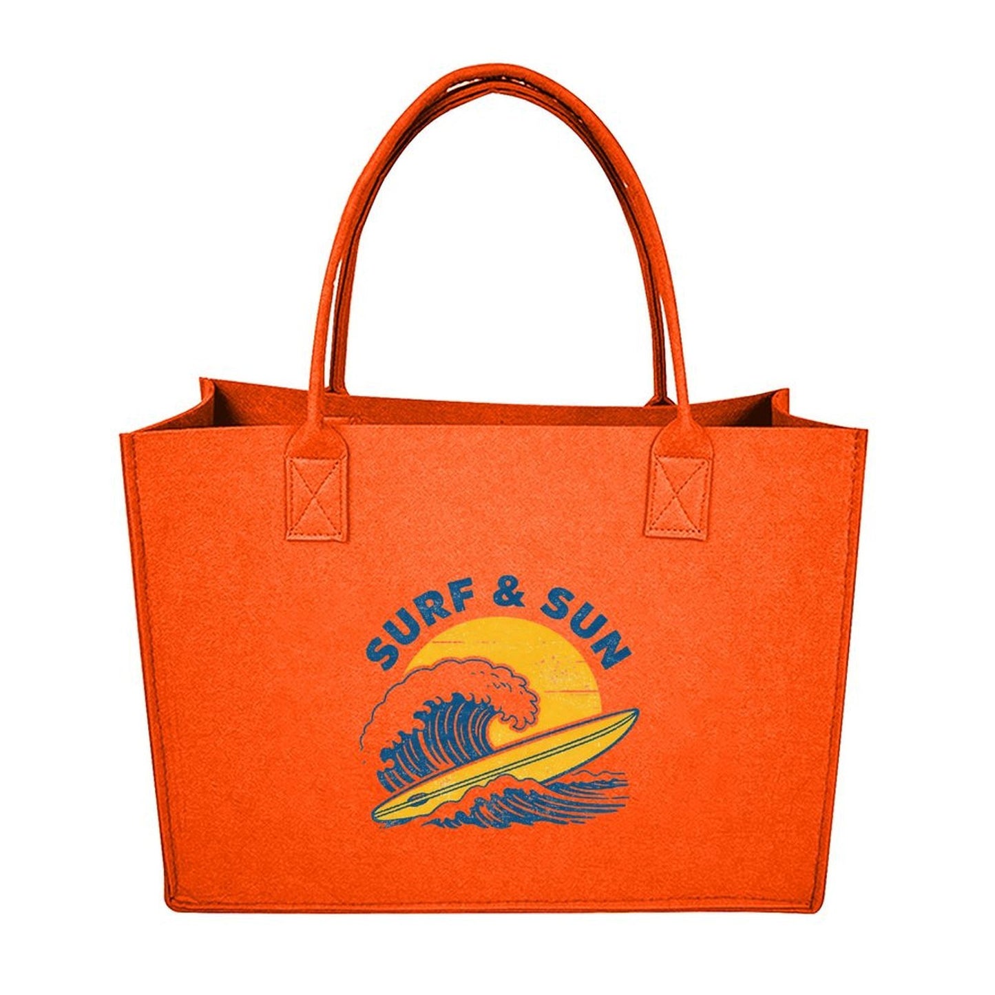 15.7"x11.8"x5.9" Eco-Friendly Felt Reusable Bag, Custom Logo & Pattern Printed Tote Bag, Multi-purpose Grocery & Travel Bag