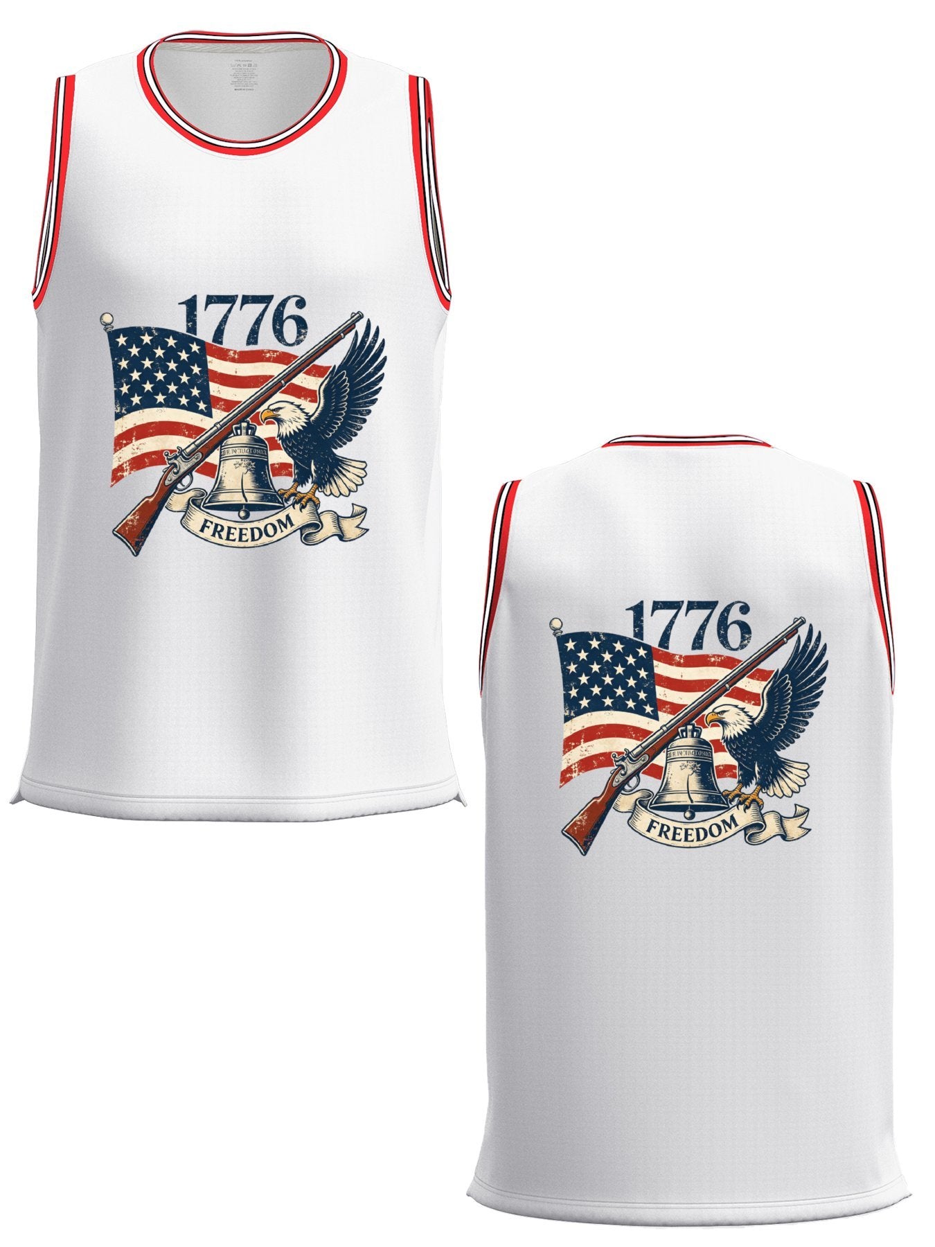 Custom Adult Basketball Jersey Personalized Print Basketball Top, USA 250th. Veteran Graphic