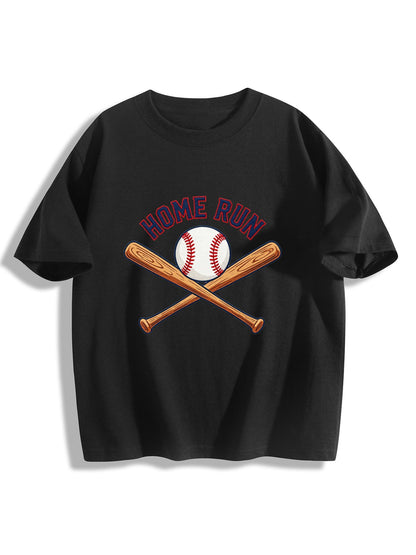 180g Pure Cotton Women's  "Home Run" Graphic T-Shirt, USA Casual Cotton Tee
