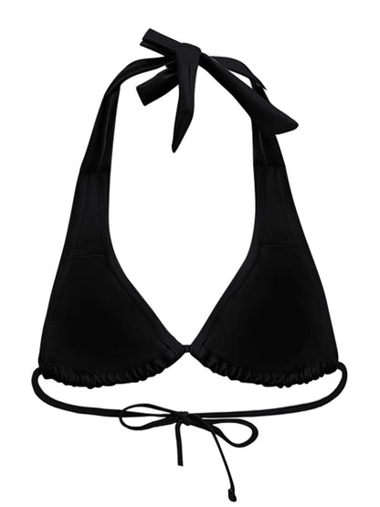 Custom Print Halter Bikini Top Women, Adjustable Halter Swim Top,Patterned Bathing Suit Top