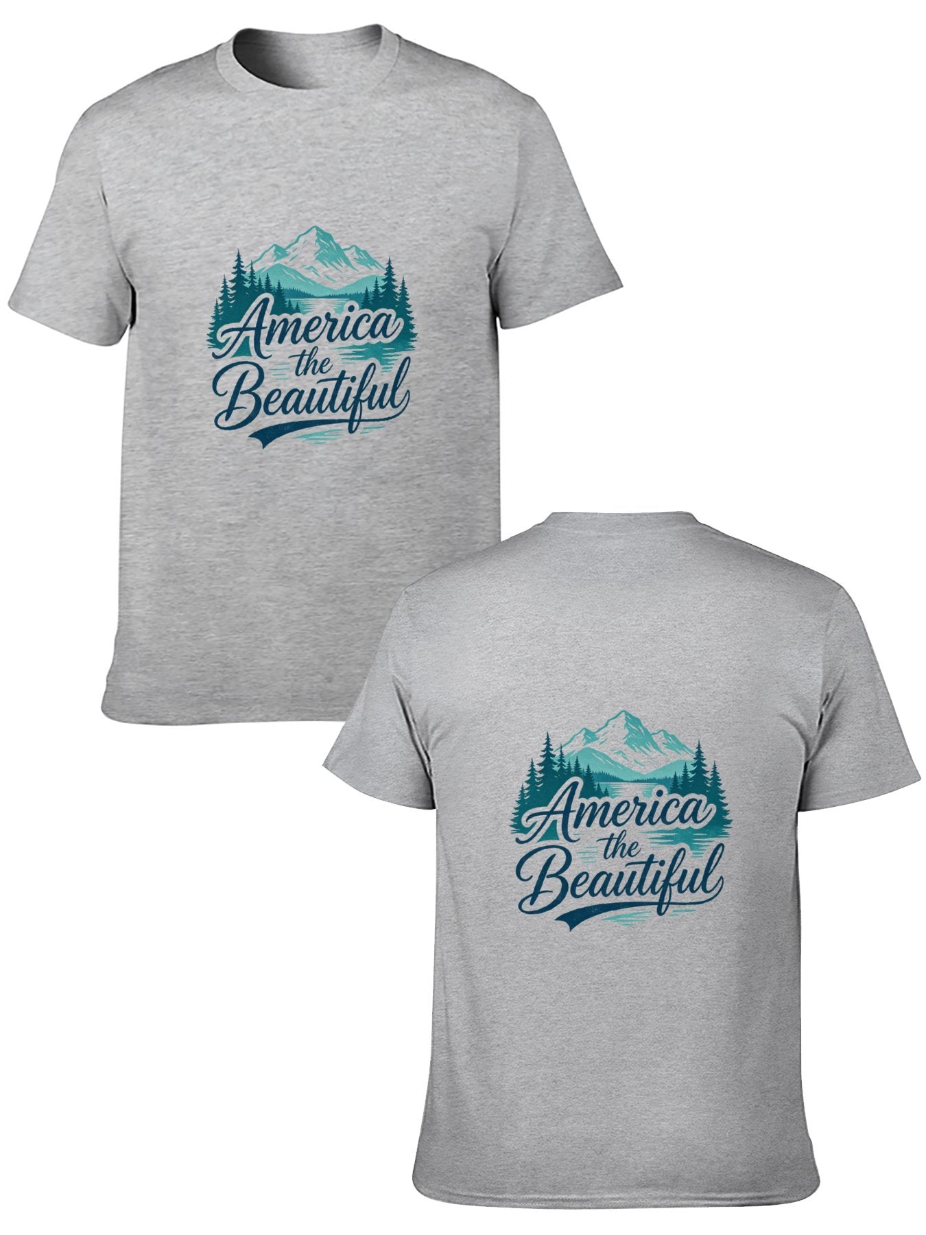 180g Pure Cotton Men's and Women's USA 250th. "America the Beautiful" Graphic T-Shirt, USA Casual Cotton Tee