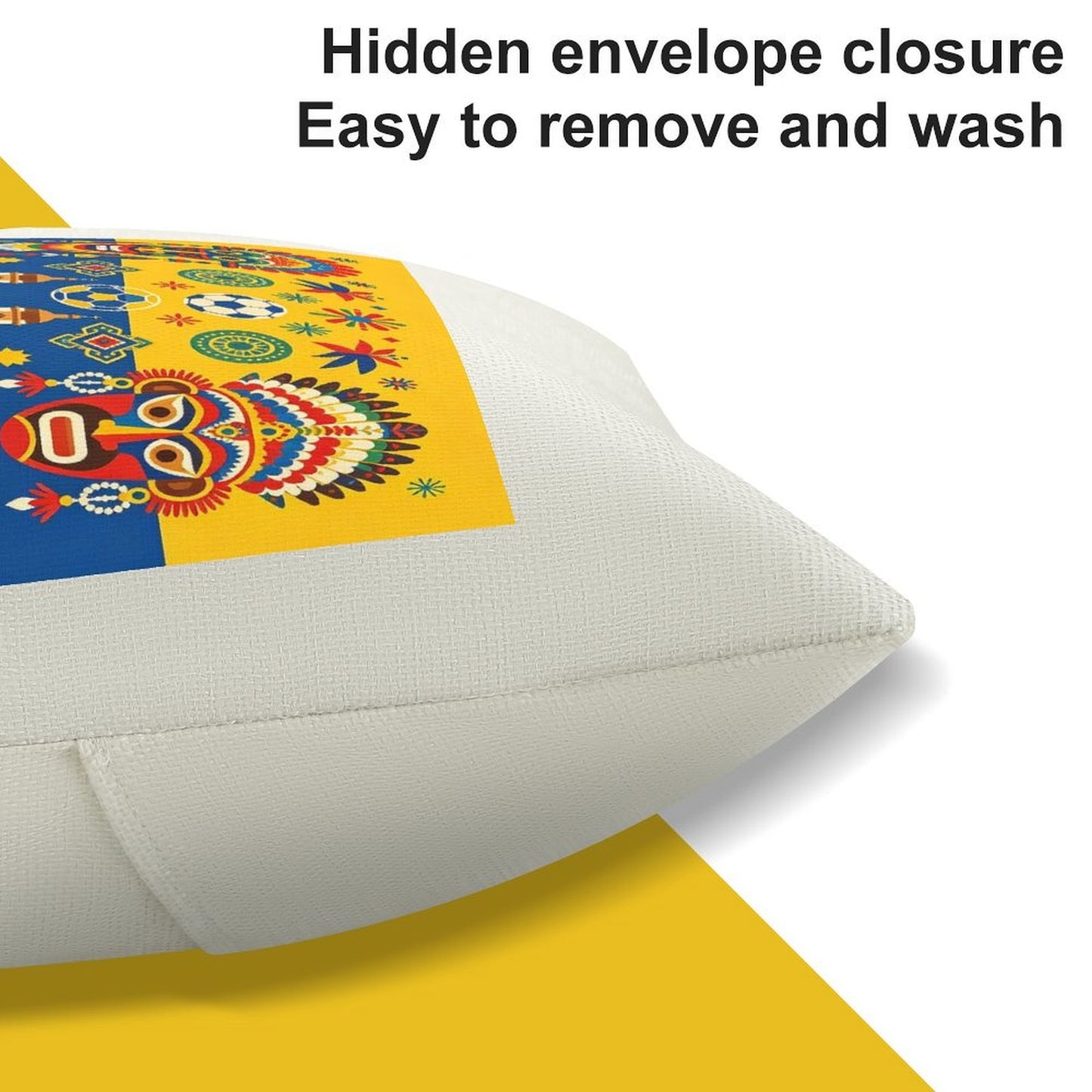 100% Polyester Pillowcase , World Cup Colombia Graphic Pillowcase with Unique Design, Perfect for Bedroom, Dorm and a Nice Gift