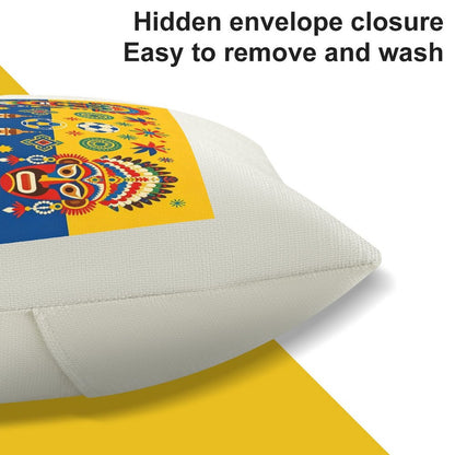 100% Polyester Pillowcase , World Cup Colombia Graphic Pillowcase with Unique Design, Perfect for Bedroom, Dorm and a Nice Gift