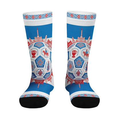 Boys & Girls Full Graphic Printed Socks ,World Cup 2026 Uruguay Graphic, Stretchy Casual Socks for Children