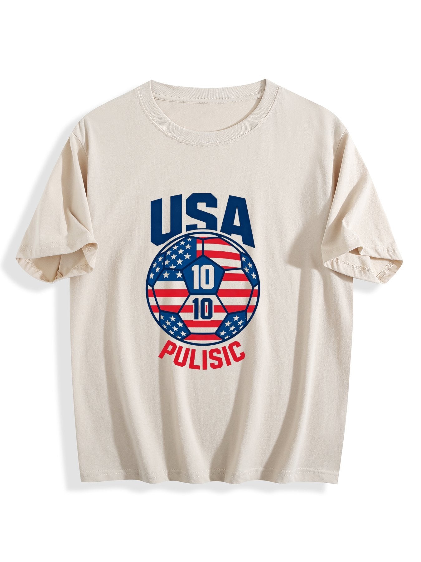 180g Pure Cotton Women's  World Cup "Pulisic" Graphic T-Shirt, USA Casual Cotton Tee