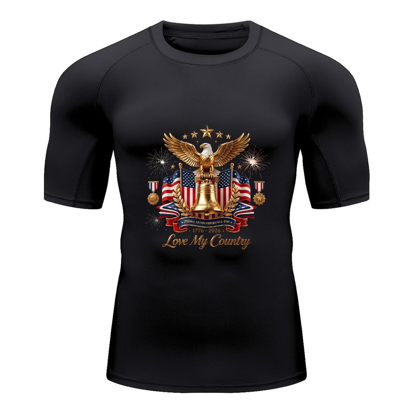 Retro Surf Graphic Suit, USA 250th. "Love My Country" Graphic Comfortable Water Sport Outfit as Gift for Men