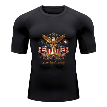 Retro Surf Graphic Suit, USA 250th. "Love My Country" Graphic Comfortable Water Sport Outfit as Gift for Men