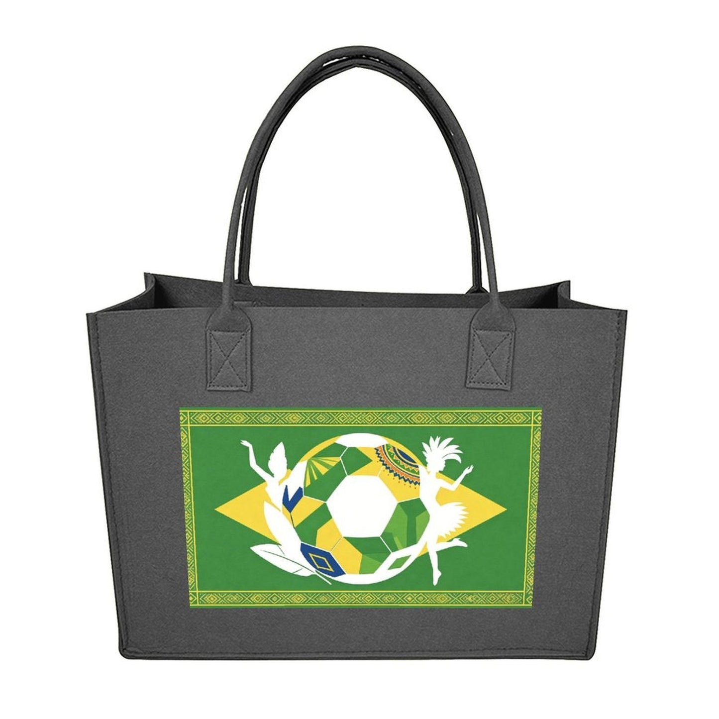 15.7"x11.8"x5.9" Eco-Friendly Felt Reusable Bag, Custom Logo & Pattern Printed Tote Bag, Multi-purpose Grocery & Travel Bag