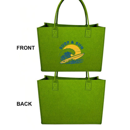 15.7"x11.8"x5.9" Eco-Friendly Felt Reusable Bag, Custom Logo & Pattern Printed Tote Bag, Multi-purpose Grocery & Travel Bag