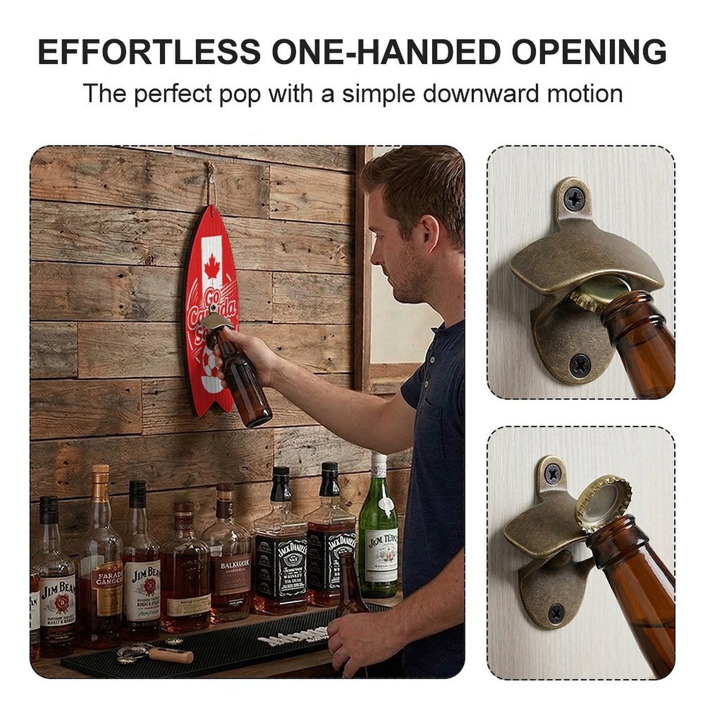 Novelty Surfboard Design Wooden Corkscrew, Portable Bottle Opener for Home & Party