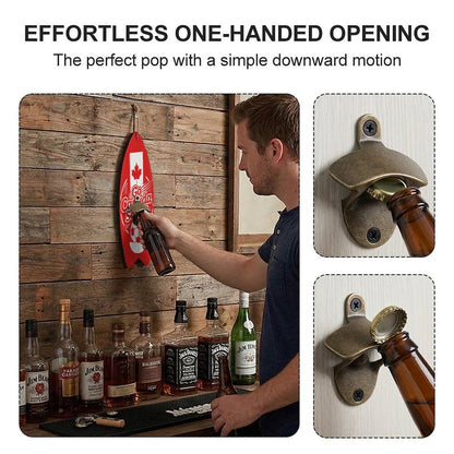 Novelty Surfboard Design Wooden Corkscrew, Portable Bottle Opener for Home & Party