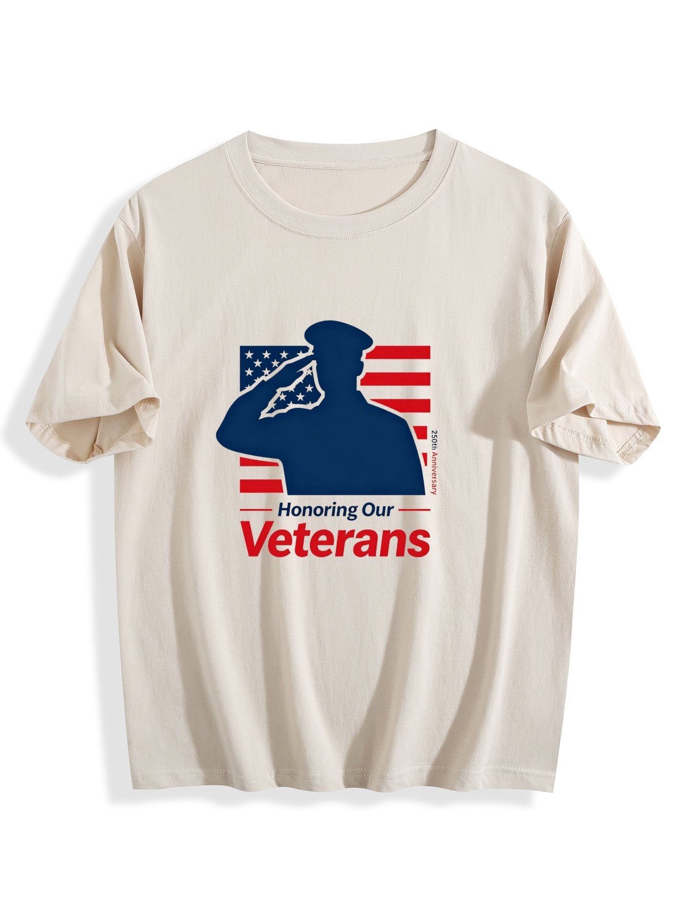 180g Pure Cotton Women's Patriotic "Hornoring our Veterans" GraphicT-Shirt, Seattle Sports Fan Casual Top