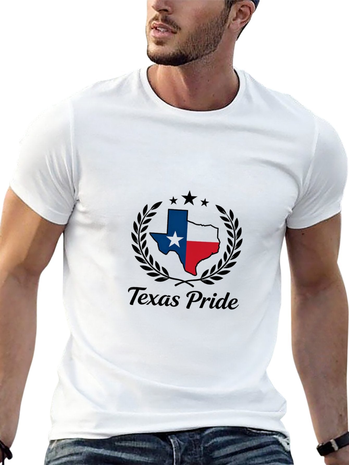 180g Pure Cotton Men's and Women's Texas State Pride Graphic T-Shirt, USA Casual Cotton Tee