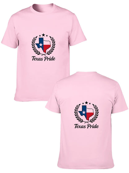 180g Pure Cotton Men's and Women's Texas State Pride Graphic T-Shirt, USA Casual Cotton Tee