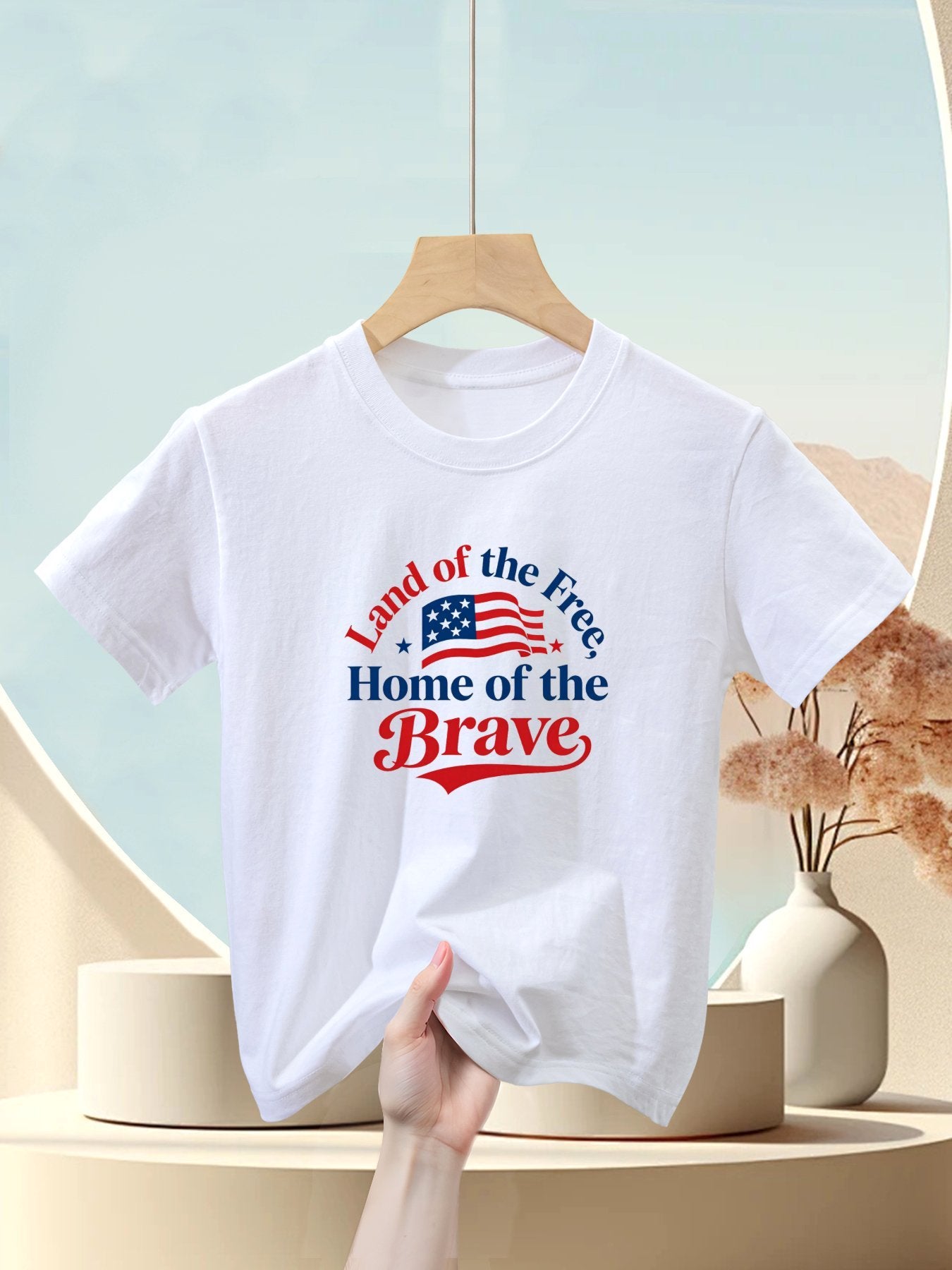 USA 250th. Kids Cute Graphic Cotton T-Shirt, Boys Girls Casual Short Sleeve Tee