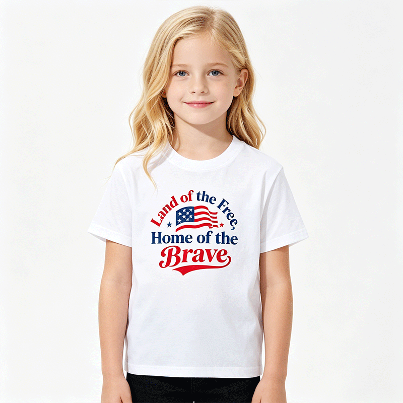 USA 250th. Kids Cute Graphic Cotton T-Shirt, Boys Girls Casual Short Sleeve Tee