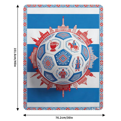 30"x 40" 280gsm Flannel + 220gsm Sherpa Fleece Blanket World Cup Uruguay Graphic Blanket, Soft Cover for Daily Use