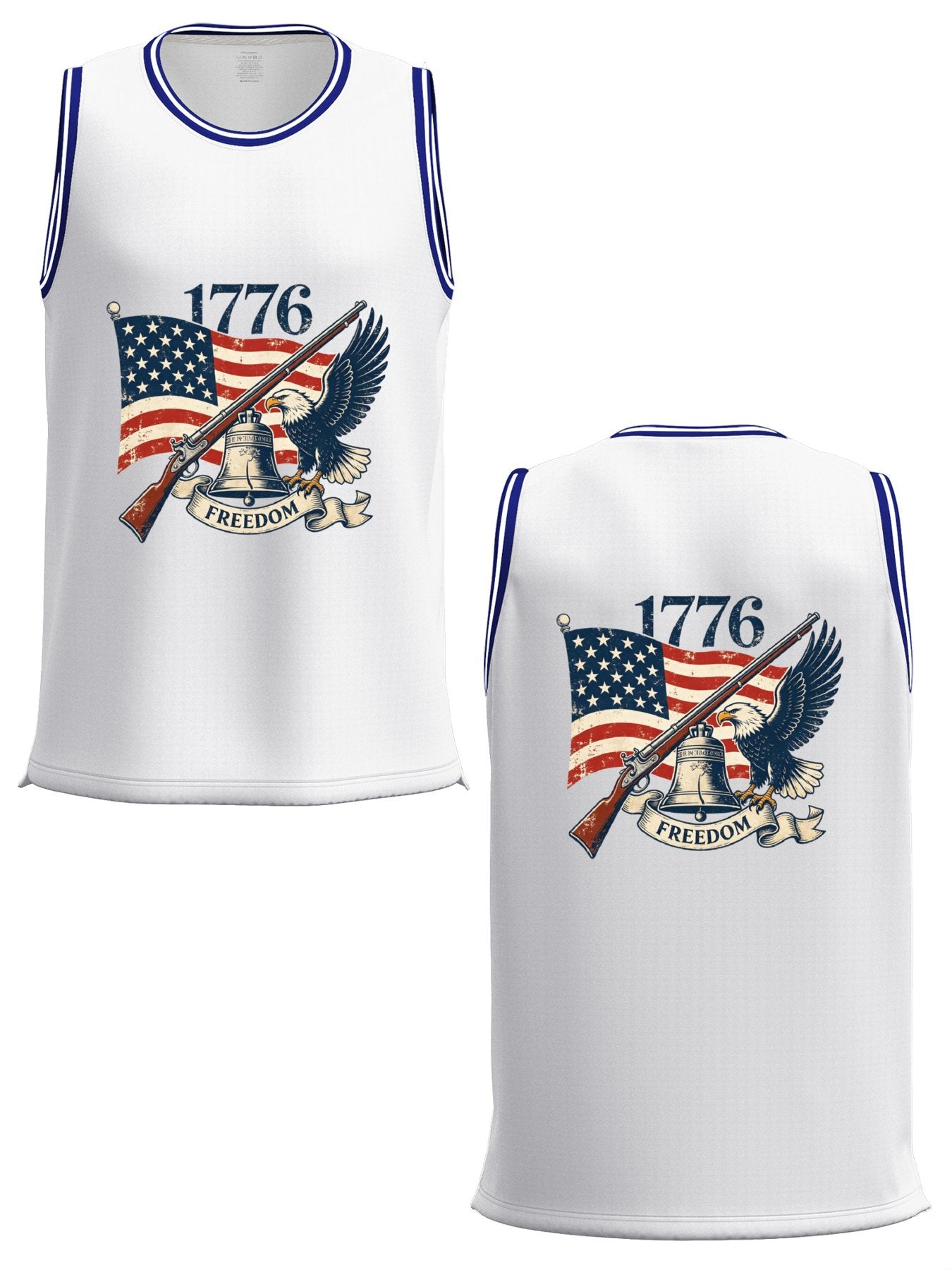 Custom Adult Basketball Jersey Personalized Print Basketball Top, USA 250th. Veteran Graphic