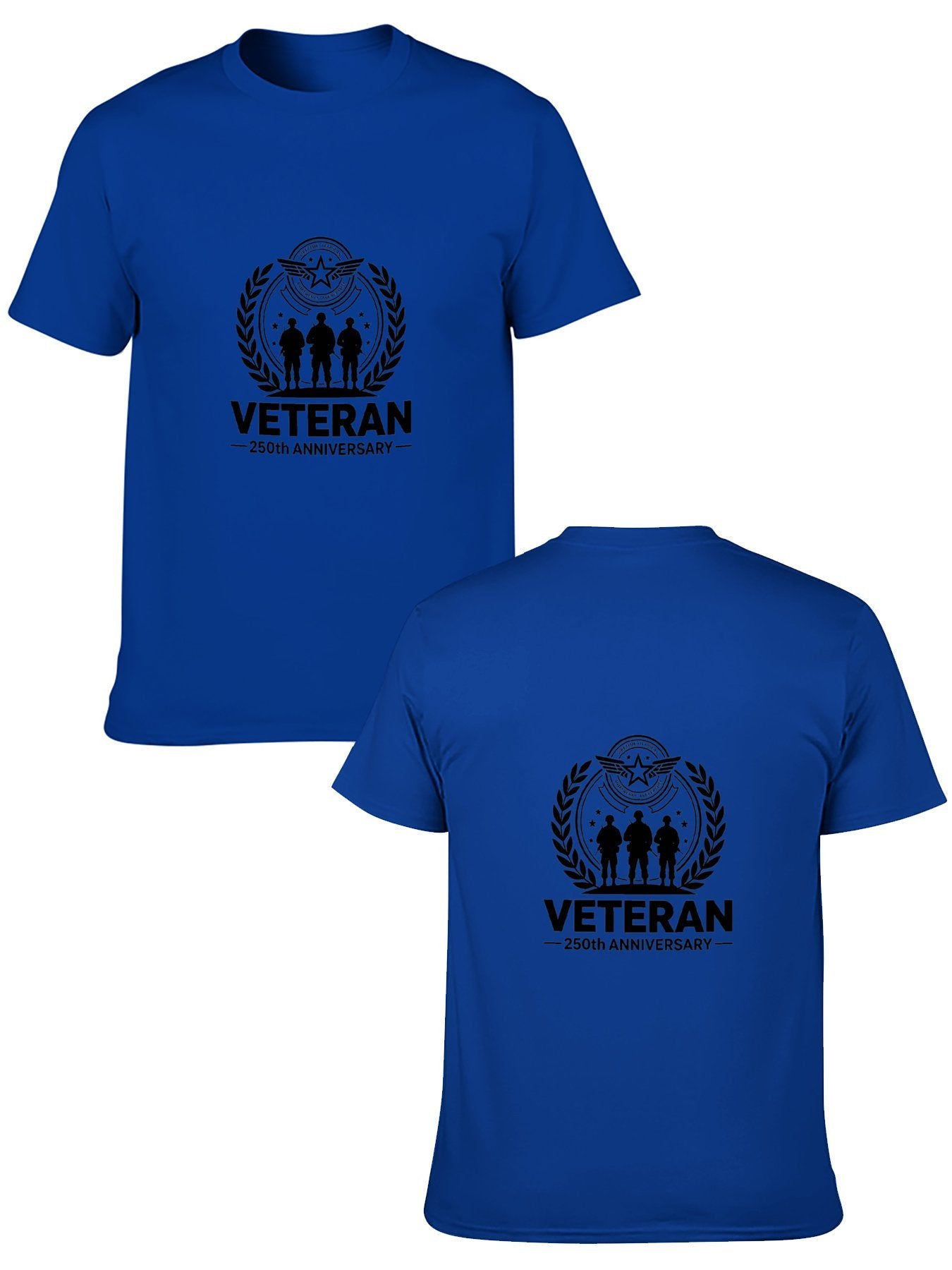 180g Pure Cotton Men's and Women's Patriotic "Veteran" Graphic Casual Cotton Tee for Daily Wear