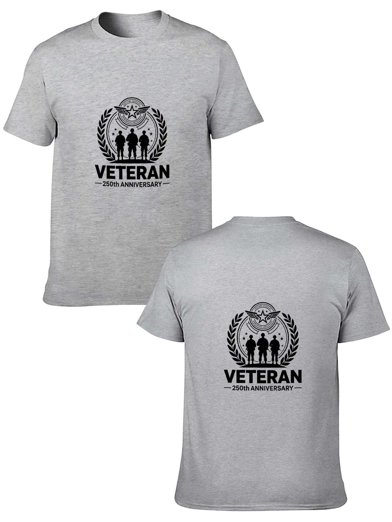 180g Pure Cotton Men's and Women's Patriotic "Veteran" Graphic Casual Cotton Tee for Daily Wear
