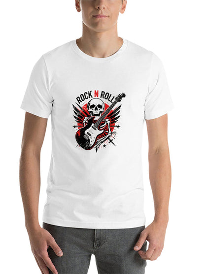 180g Pure Cotton Men's and Women's  "ROCK N ROLL" Graphic T-Shirt, USA Casual Cotton Tee