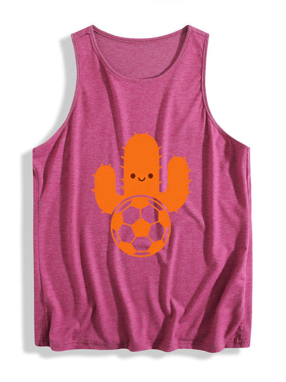 Women's Soccer World Cup City Sleeveless T-shirt, Casual Cotton Daily Wear Tank Top