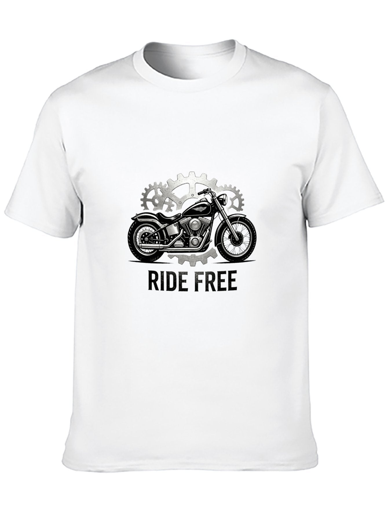 180g Pure Cotton Men's and Women's  "RIDE FREE" Graphic T-Shirt, USA Casual Cotton Tee