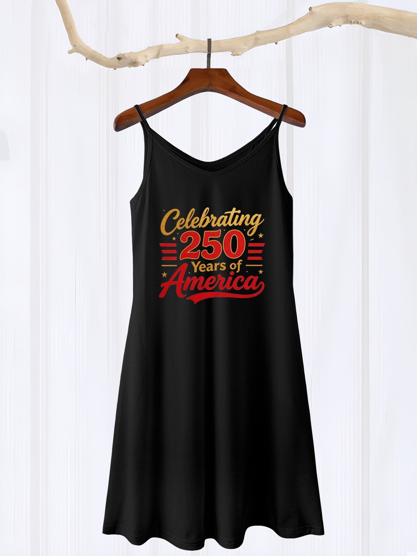 Women's Graphic Strap Dress, Celebrating USA 250th. Casual Sleeveless Summer Dress
