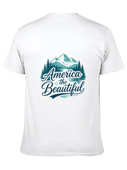 180g Pure Cotton Men's and Women's USA 250th. "America the Beautiful" Graphic T-Shirt, USA Casual Cotton Tee