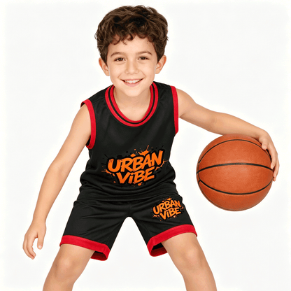 Kids Basketball Training Set, Youth Printed Basketball Suit Set for Daily Play