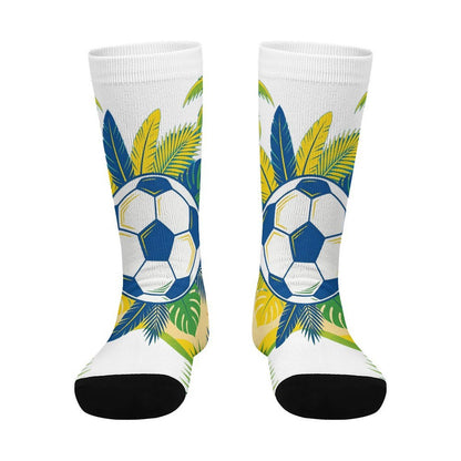 Boys & Girls Full Graphic Printed Socks ,World Cup 2026 Brazil Graphic, Stretchy Casual Socks for Children