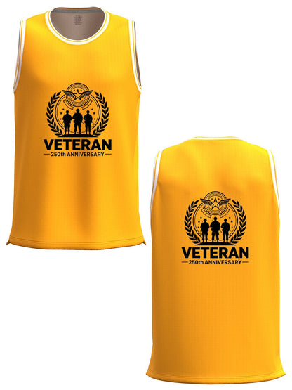 Custom Adult Basketball Jersey Personalized Print Basketball Top, USA 250th. Veteran Graphic