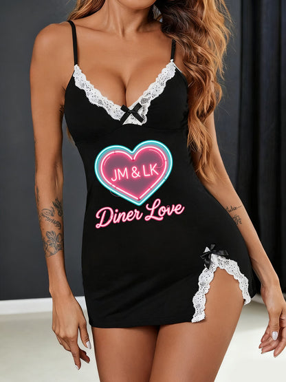 Classic Women Nightgown Breathable Sleep Dress Custom Print Casual Nightwear for Daily Use