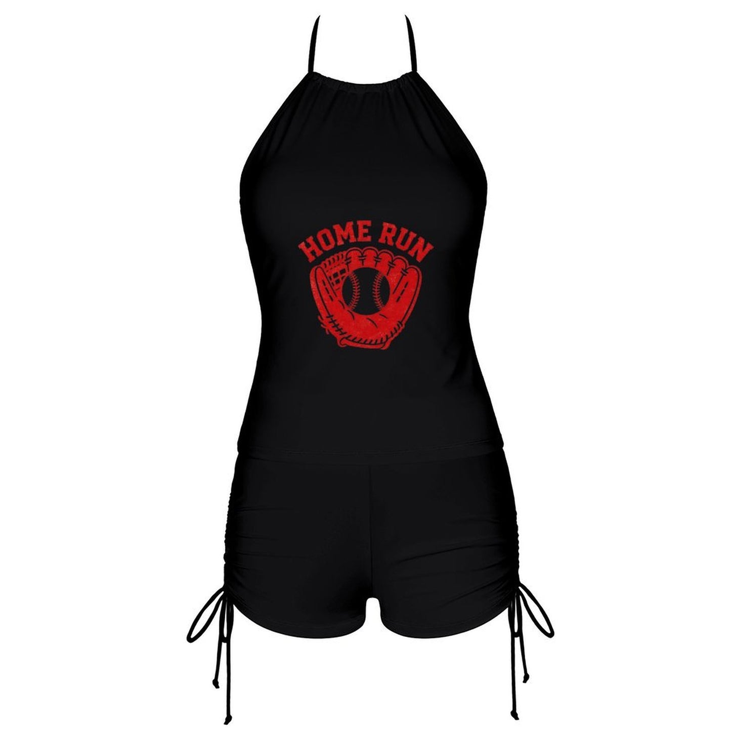 "Home Run" Graphic Swimsuit Set, Women's Two Piece Bathing Suit for Beach & Vacation