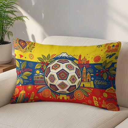 12"x20" Golden Velvet Pillowcase , World Cup Graphic Pillowcase with Unique design, Perfect for Bedroom, Dorm and a Nice Gift