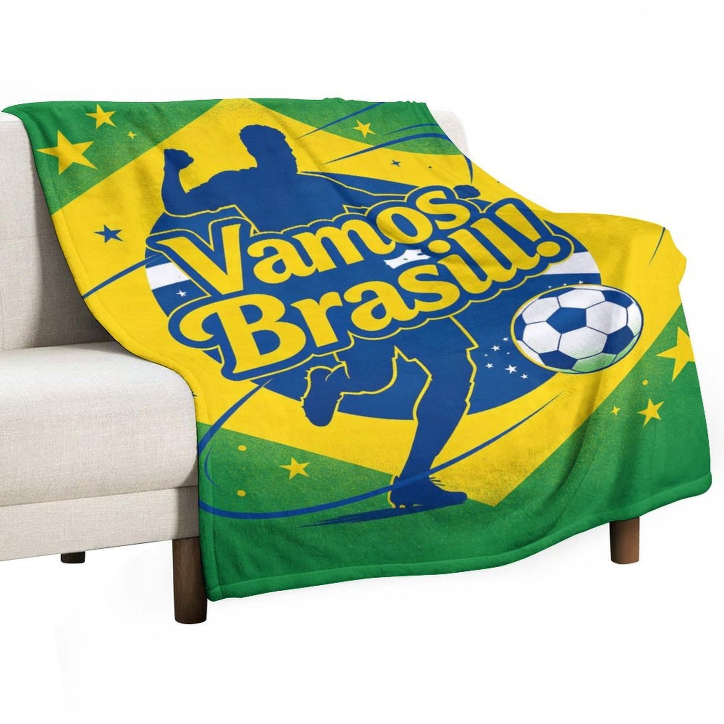 30" x 40" Polyester Blanket World Cup "Vamos Brasill" Graphic Blanket for Sofa & Relaxation
