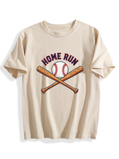 180g Pure Cotton Women's  "Home Run" Graphic T-Shirt, USA Casual Cotton Tee