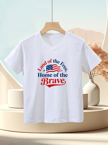 USA 250th. Kids Cute Graphic Cotton T-Shirt, Boys Girls Casual Short Sleeve Tee