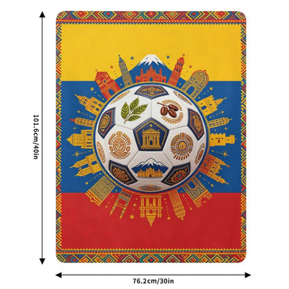 30"x40" 280gsm Flannel + 220gsm Sherpa Fleece Blanket World Cup Colombia Graphic Blanket, Soft Cover for Daily Use