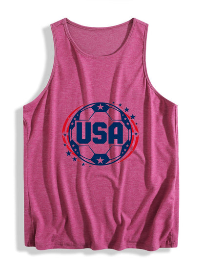 Women's Soccer Fan Graphic Sleeveless T-shirt, Casual Cotton Daily Wear Tank Top