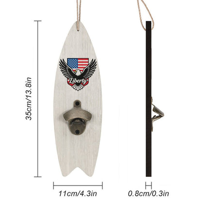 Wooden Surfboard Shaped Corkscrew, Unique Bar & Kitchen Bottle Opener