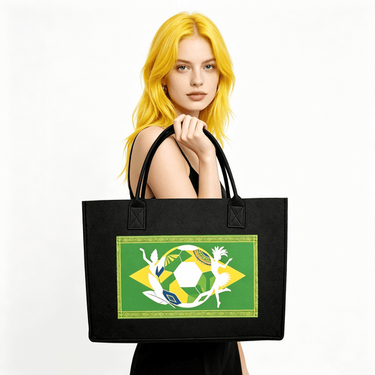 15.7"x11.8"x5.9" Eco-Friendly Felt Reusable Bag, Custom Logo & Pattern Printed Tote Bag, Multi-purpose Grocery & Travel Bag