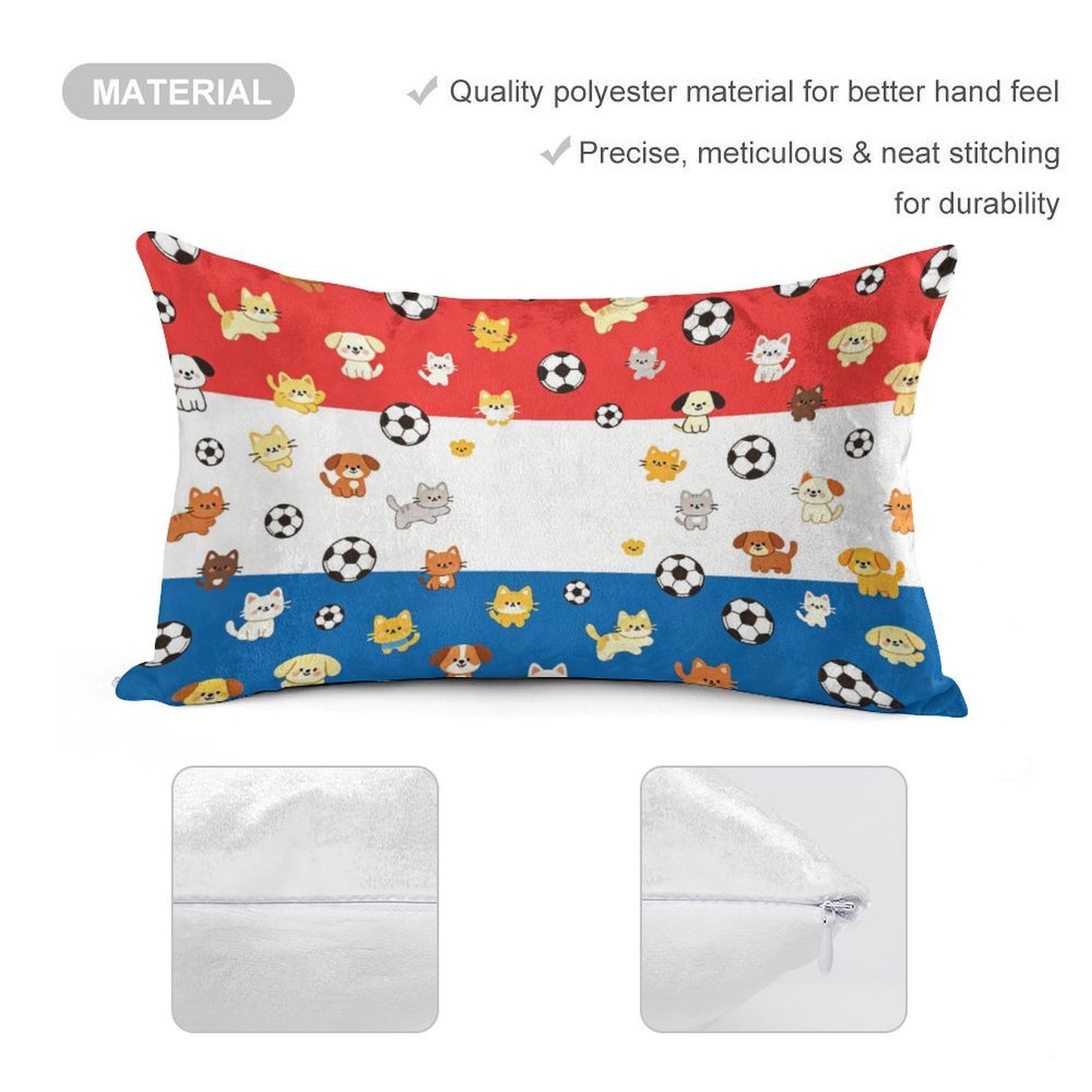 12"x20" Golden Velvet Pillowcase , World Cup Graphic Pillowcase with Unique design, Perfect for Bedroom, Dorm and a Nice Gift