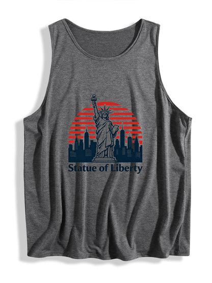 Women's USA 250th. "State of Liberty" Sleeveless T-shirt, Casual Cotton Daily Wear Tank Top