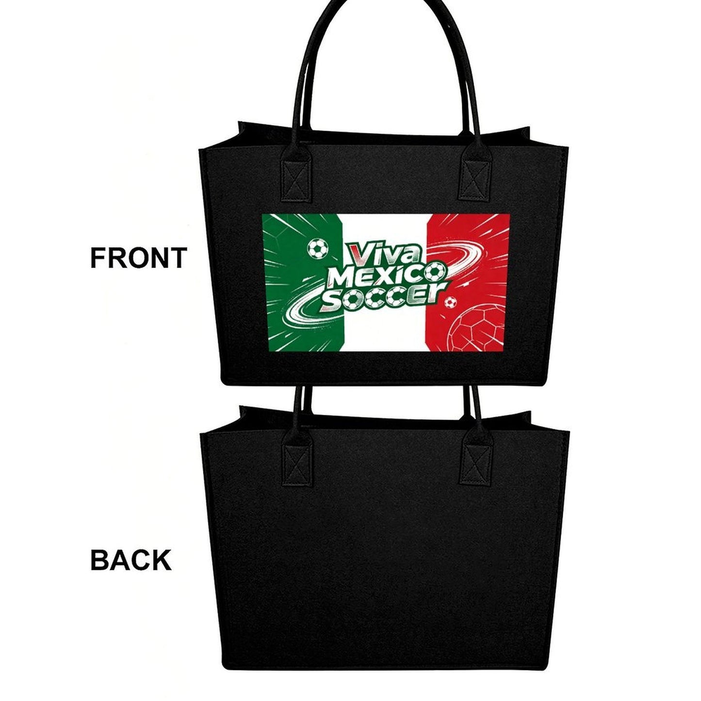 15.7"x11.8"x5.9" Eco-Friendly Felt Reusable Bag, Custom Logo & Pattern Printed Tote Bag, Multi-purpose Grocery & Travel Bag