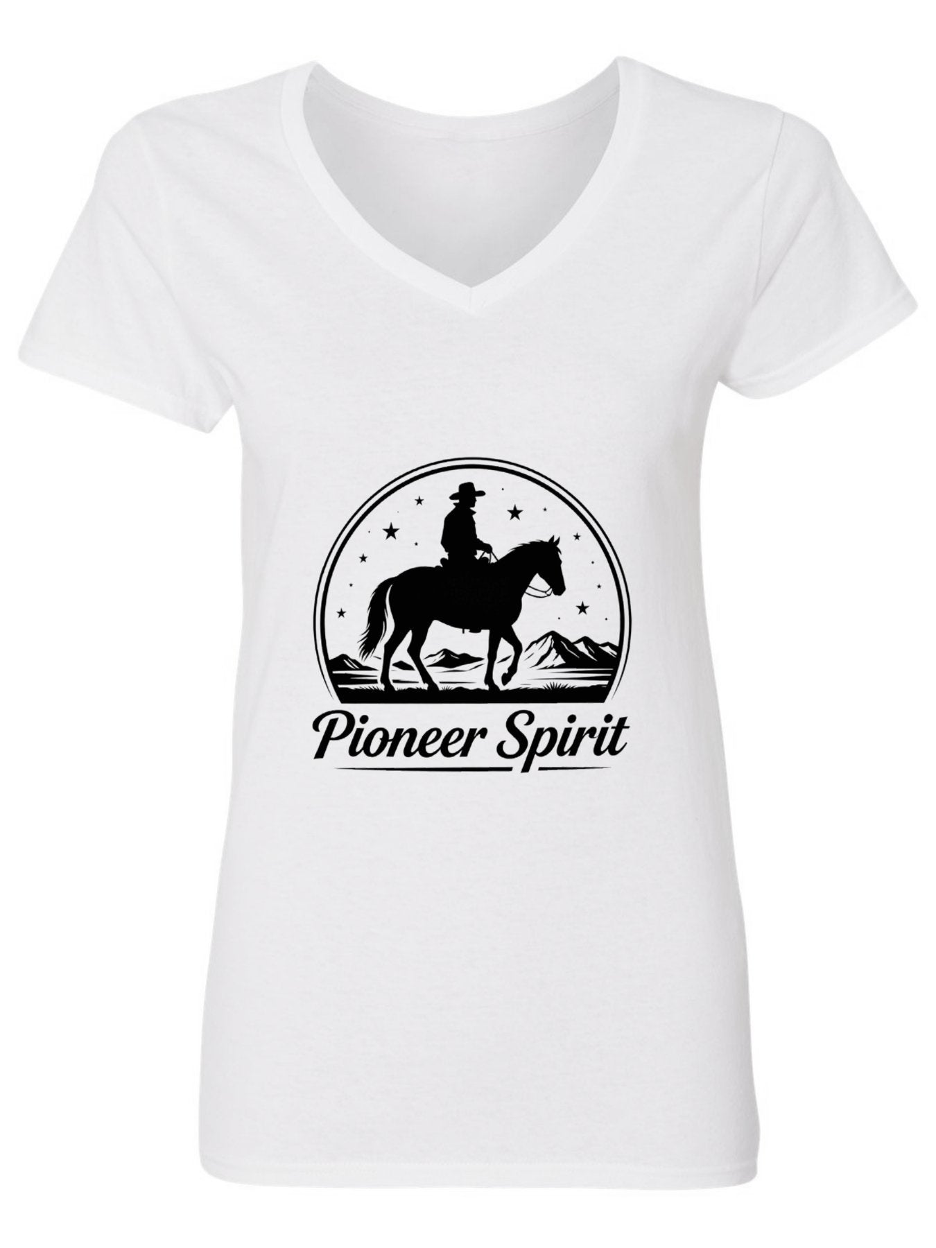 120g Pure Cotton V-neck Women's USA 250th. State Pride "Pioneer Spirit" Graphic T-Shirt,  Casual Cotton Tee for Daily Wear