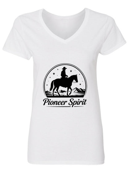 120g Pure Cotton V-neck Women's USA 250th. State Pride "Pioneer Spirit" Graphic T-Shirt,  Casual Cotton Tee for Daily Wear